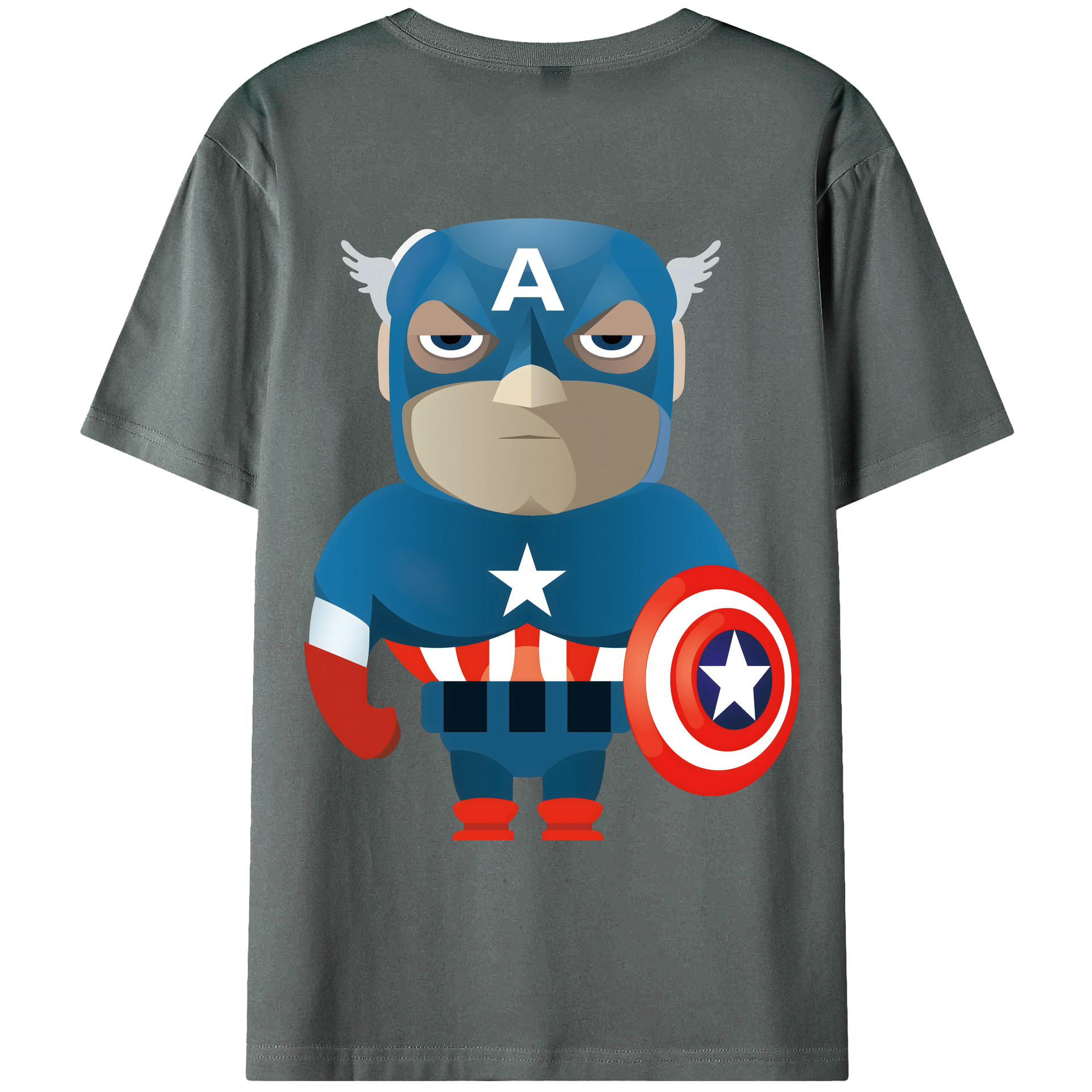 （画像用） アベンジャーズ The Avengers 綿100％ メンズ半袖Tシャツ（バックプリント） 通気性